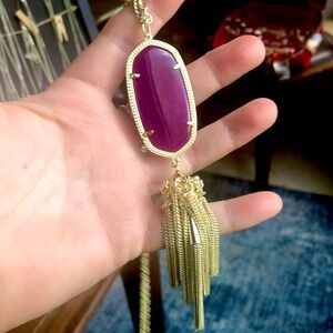 Kendra Scott gold Rayne necklace purple jade